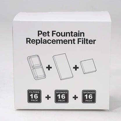 Pet Water Fountain Filter Replacement - Activated Carbon & Sponge Filters for Pet Water Dispensers