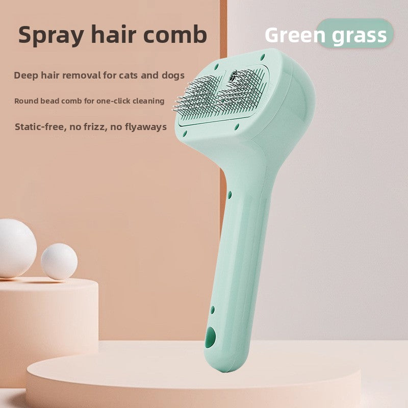 Pet Spray Hair Removal Comb ? Easy One-Click Cleaning Brush for Cats & Dogs