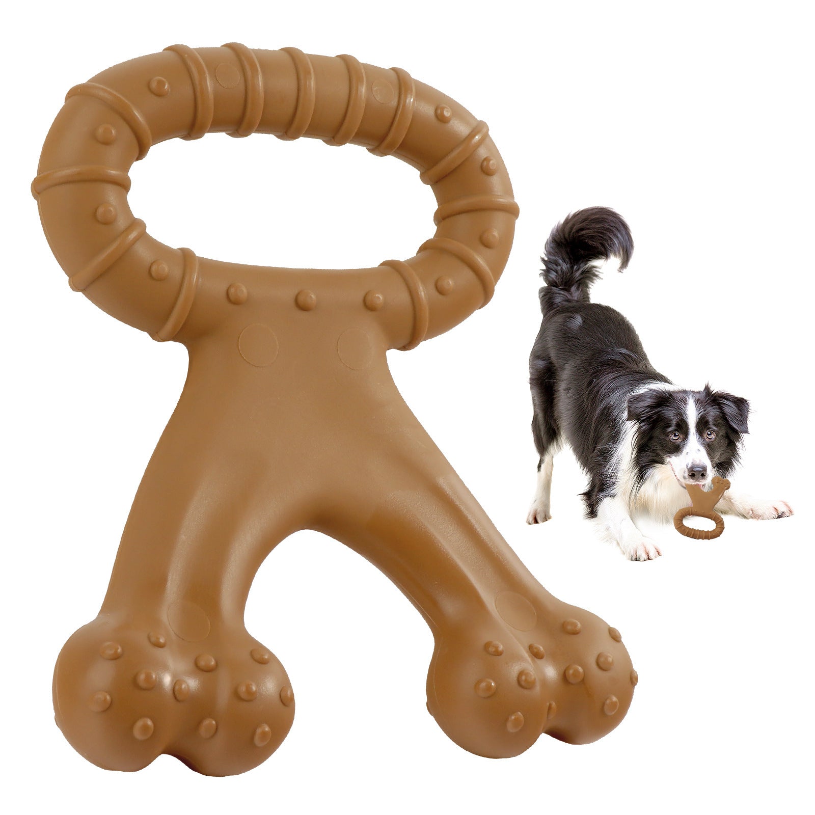 Durable Nylon Dog Chew Toy – Beef Flavor Bone for Aggressive Chewers