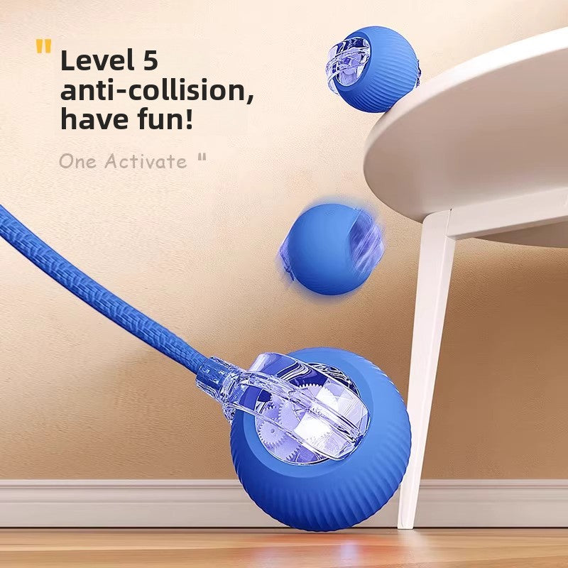 Smart Interactive Dog Ball Toy ? Automatic Electric Pet Toy with Rope for Active Play, Training & Boredom Relief