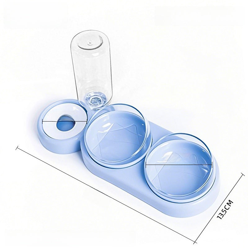 Double Pet Food and Water Bowl - Automatic Feeder with Water Dispenser for Pets