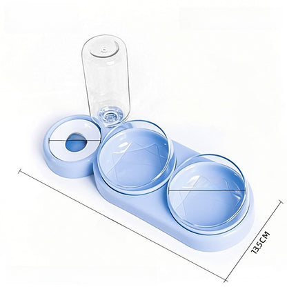 Double Pet Food and Water Bowl - Automatic Feeder with Water Dispenser for Pets