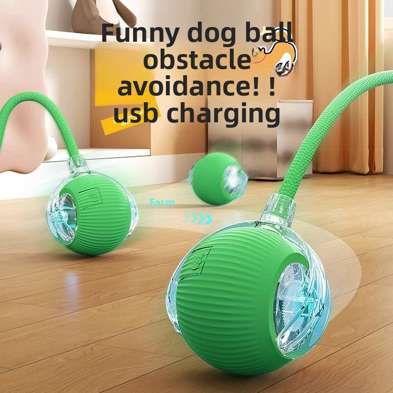 Interactive Dog Ball Toy - Automatic Electric Pet Toy with Rope - Active Play, Training & Boredom