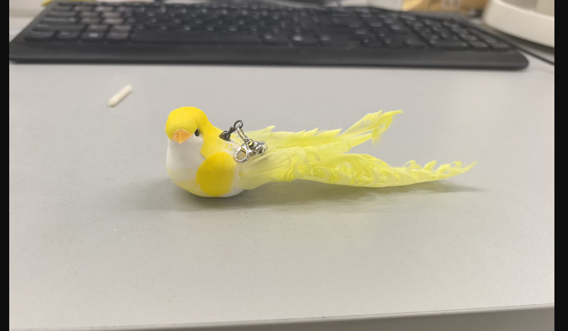 Simulation Bird Cat Toy with Suction Cup ? Interactive Motion Teaser for Indoor Cats | Realistic Flying Bird Design