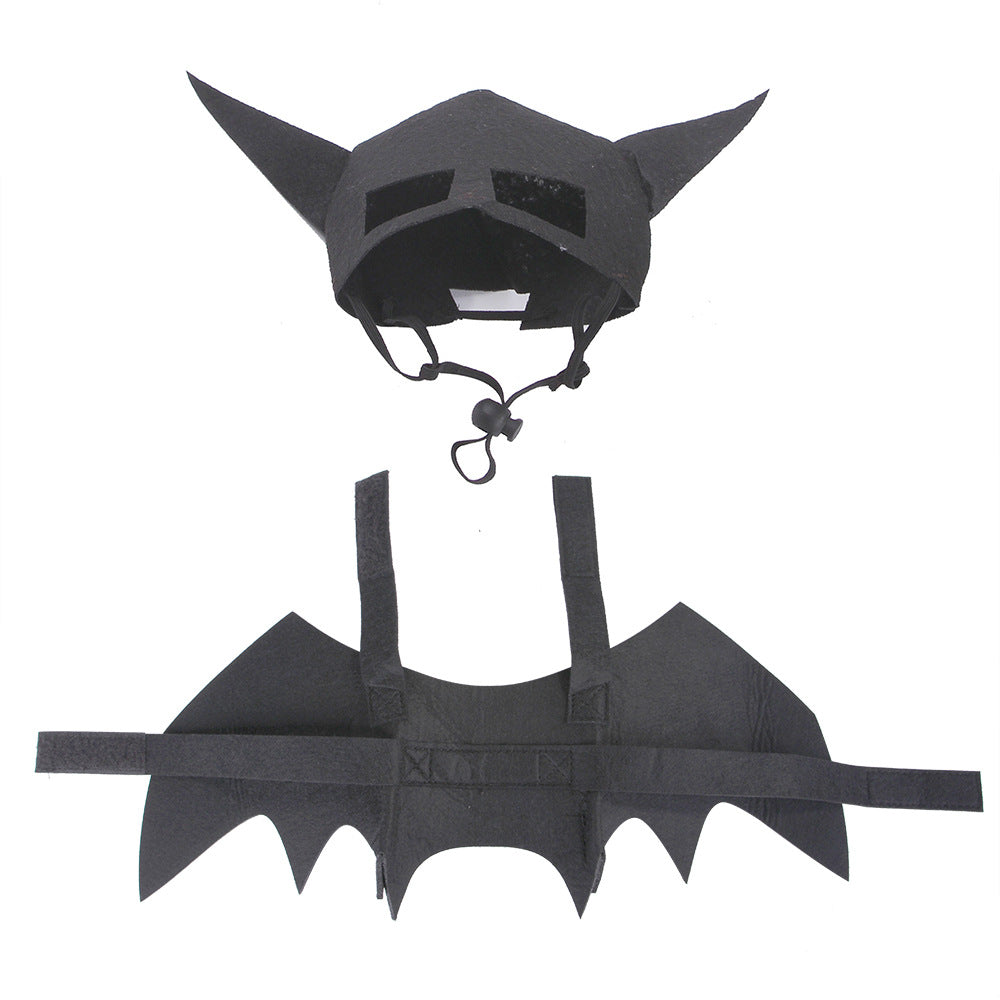 Pet Halloween Costume with Bat Wings | Adjustable Cat & Dog Bat Outfit