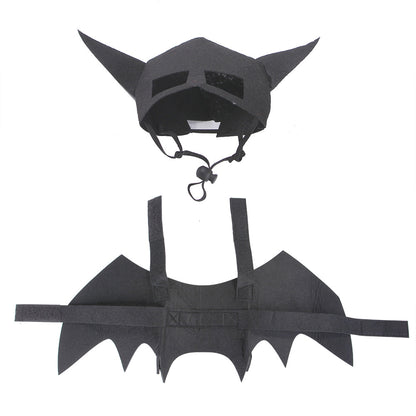 Pet Halloween Costume with Bat Wings | Adjustable Cat & Dog Bat Outfit