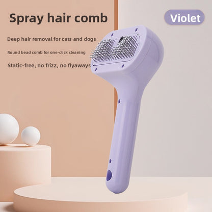 Pet Spray Hair Removal Comb - Easy One-Click Cleaning Brush for Cats & Dogs
