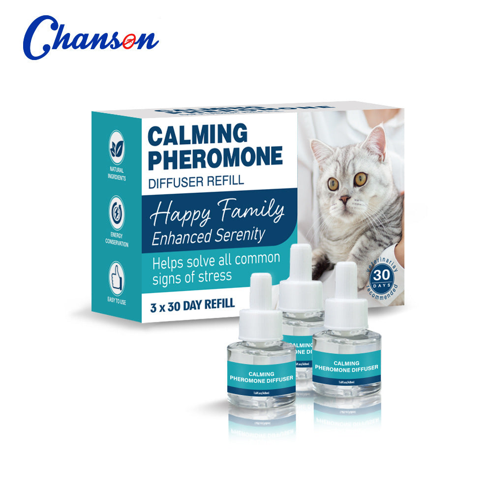 Cat Calming Pheromone Diffuser Kit ? Anti-Stress & Anxiety Relief Plug-In for Cats and Dogs with Refill Options