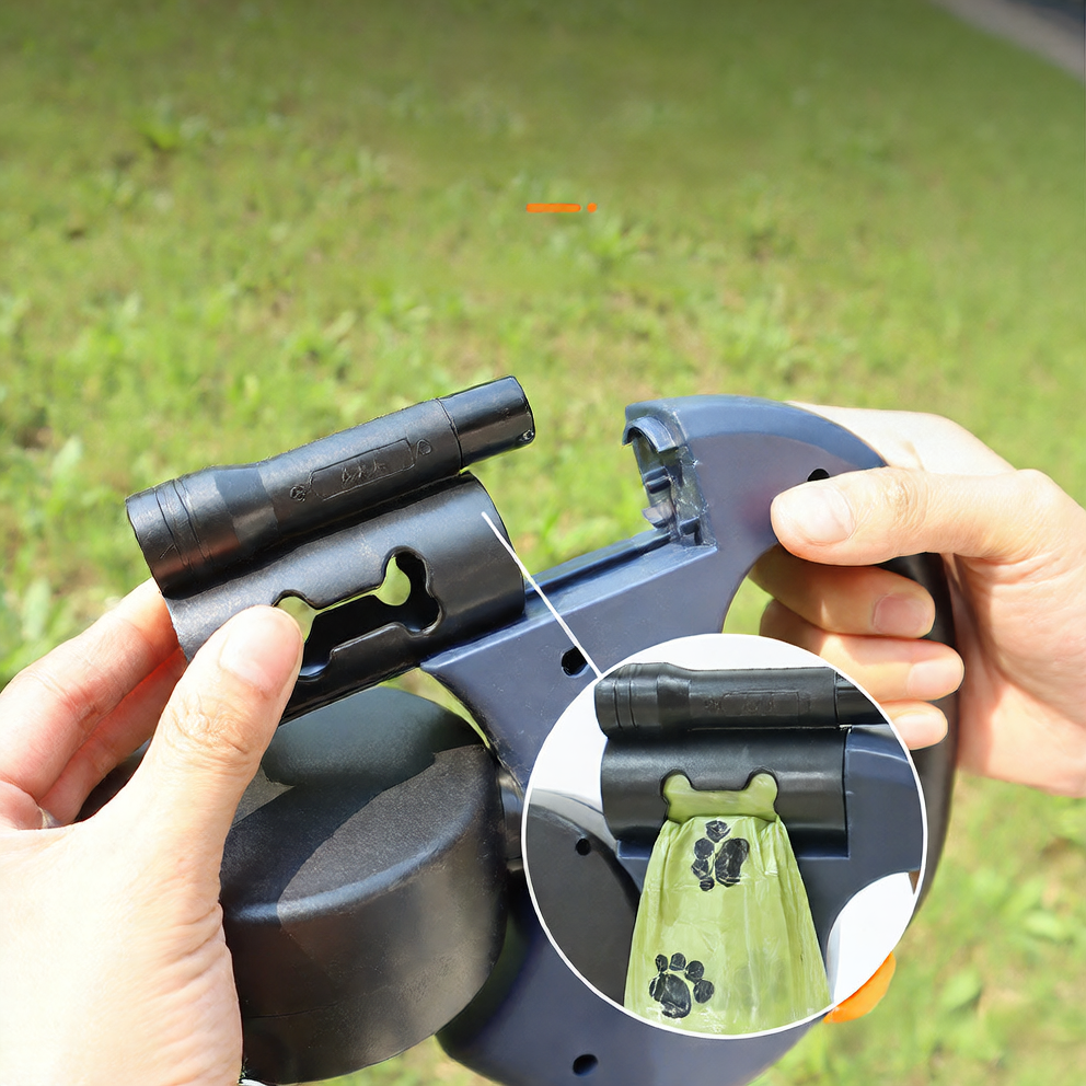 Dual Retractable Dog Leash with LED Light ? 2-in-1 No-Tangle Pet Walking Lead